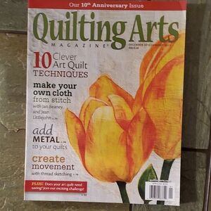 Quilting Arts Magazine with Yellow and Orange Tulips